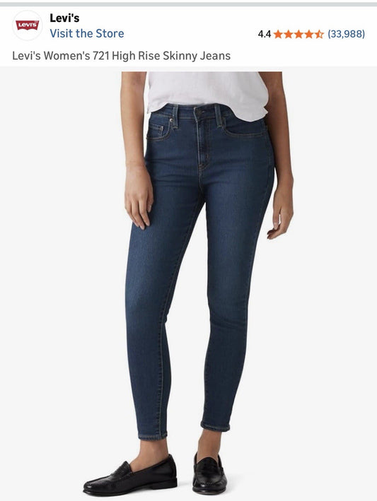 Levi's Womens 721 High Rise Skinny Size 28