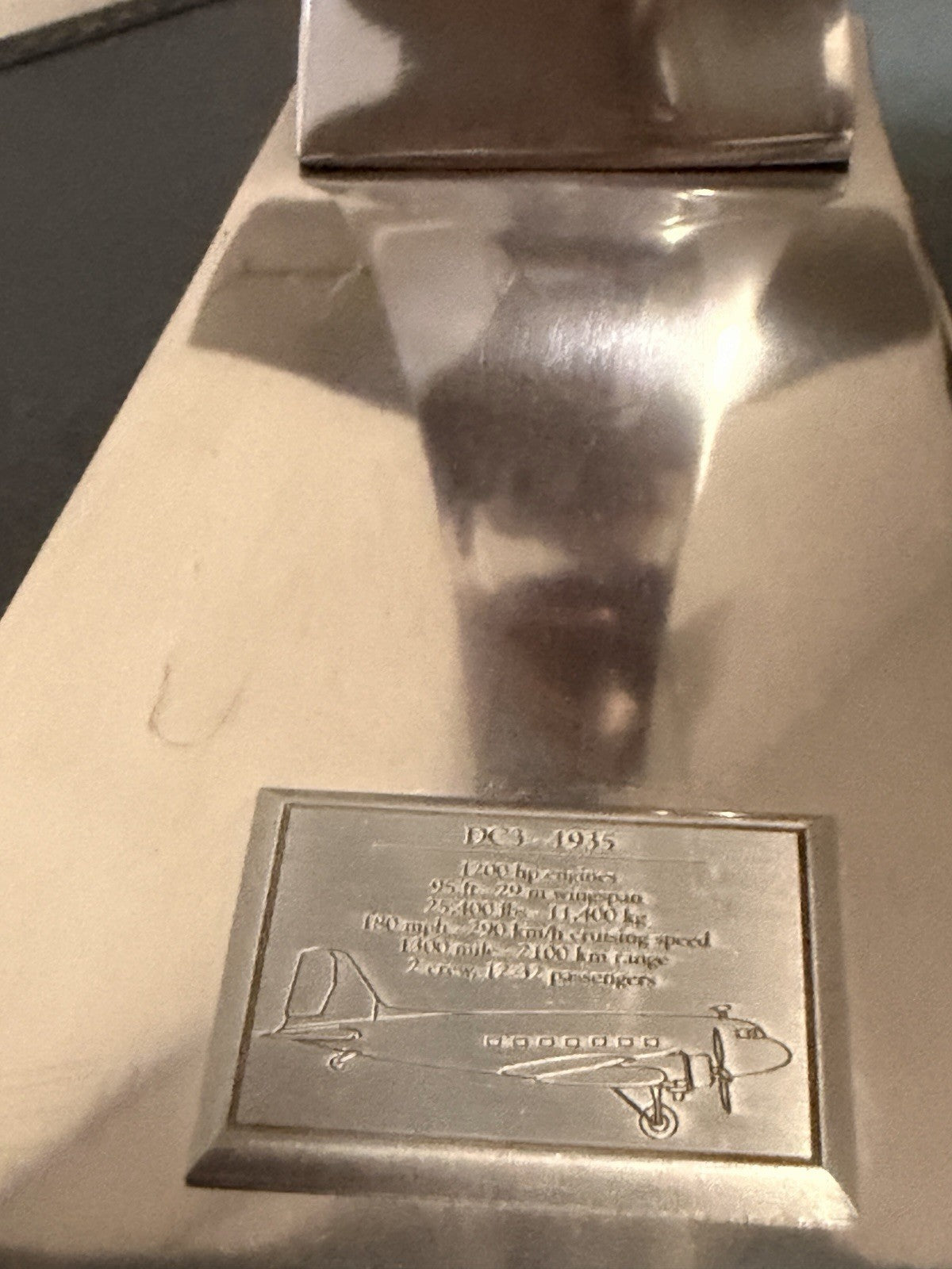 Beautiful Authentic Models Douglas DC-3 Dakota AP455 Aluminum Desk Model