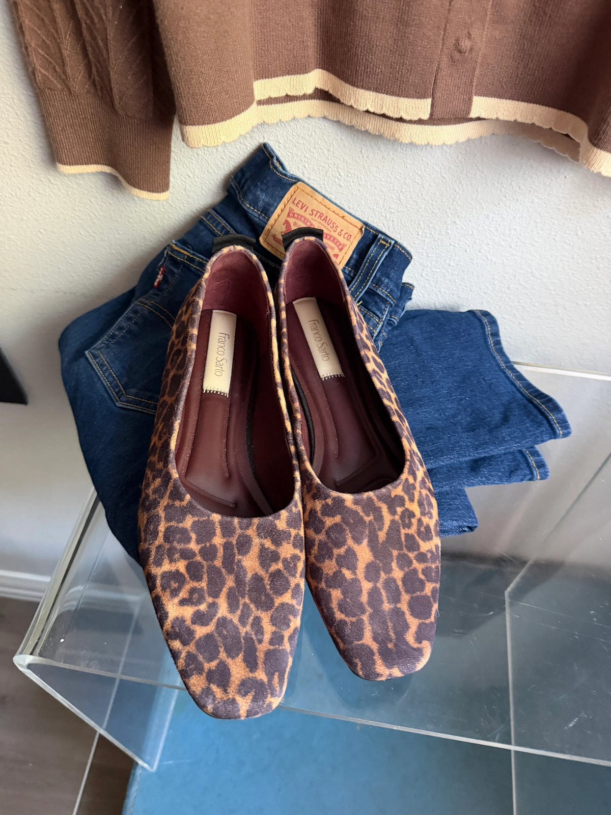 Franco Sarto NEW animal print slip on size 10