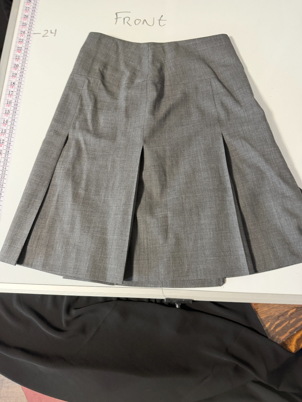 bergdorf goodman 24" grey pleated skirt
