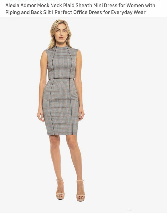 alexia admor dress size 12 plaid new with tags