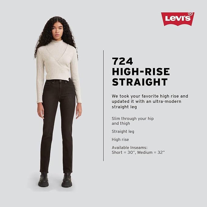 Levi's Womens 724 High Rise Straight Jeans size 28 Long