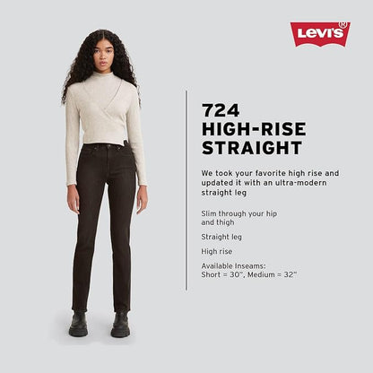 Levi's Womens 724 High Rise Straight Jeans size 28 Long